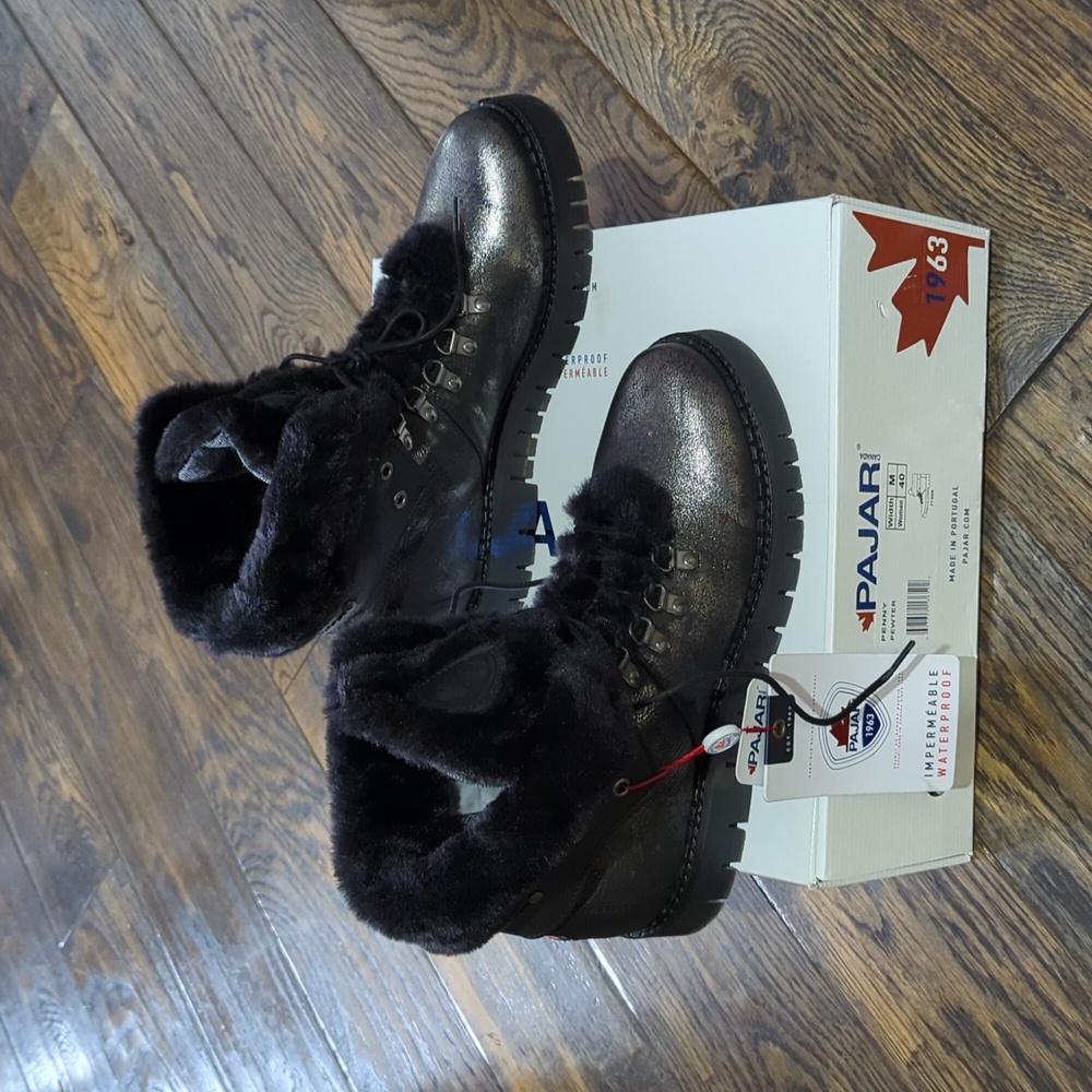 Pajar Penny Pewter Fur Boot (Size 40 - 9-9.5 US)